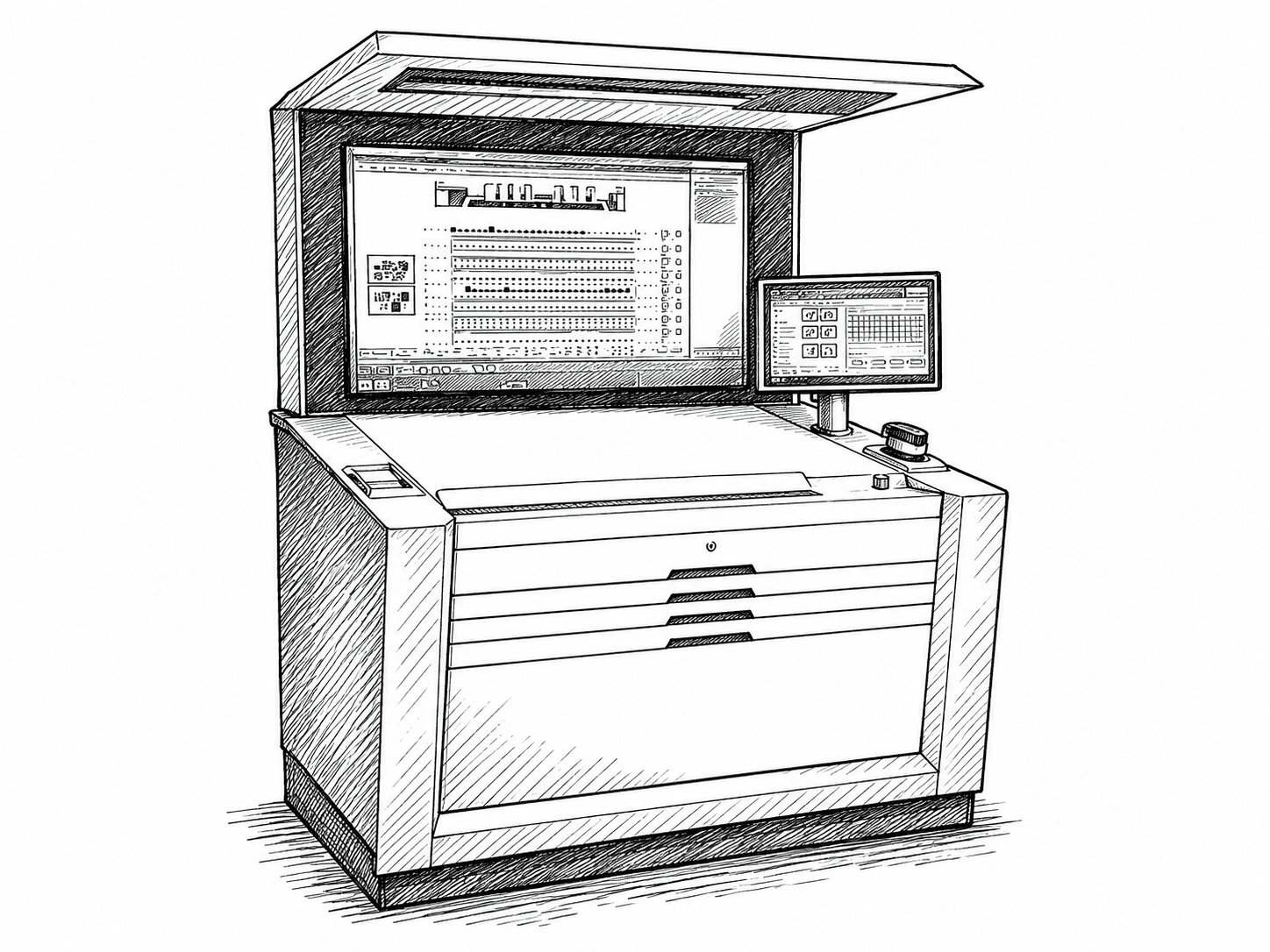 Sketch of an offset press console